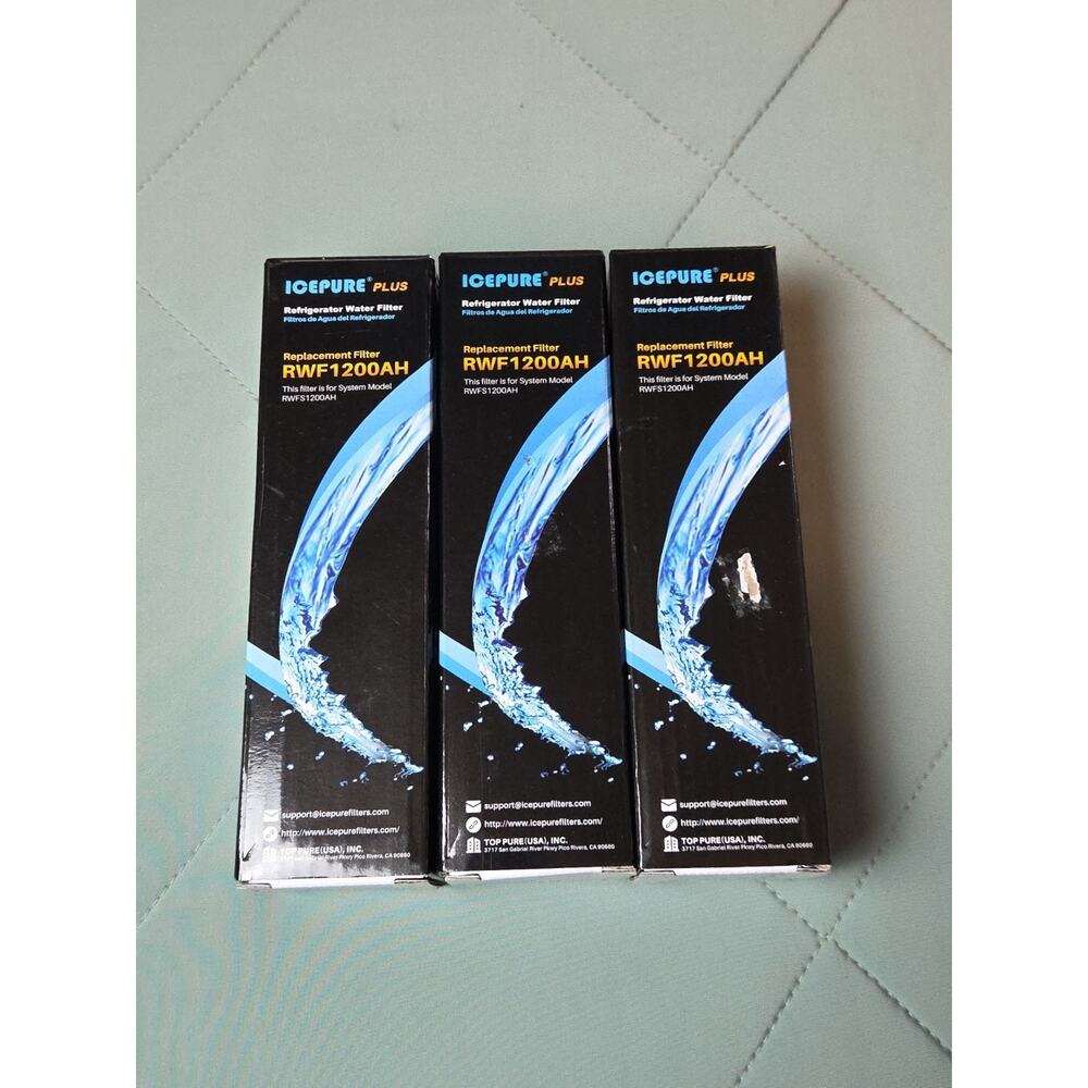 ICEPURE PLUS Refrigerator Water Filters SEALED lot of (3) #RWF1200AH